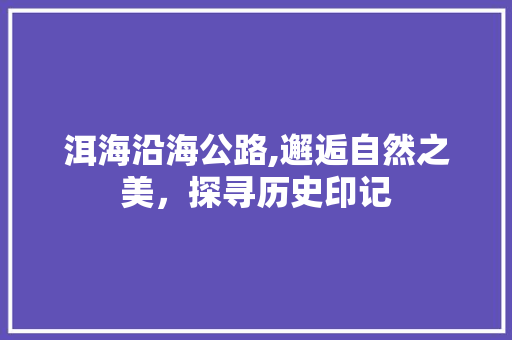 洱海沿海公路,邂逅自然之美，探寻历史印记