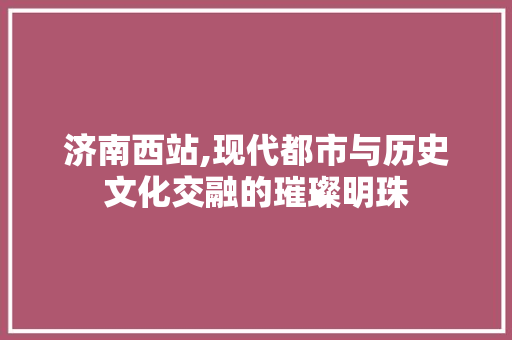 济南西站,现代都市与历史文化交融的璀璨明珠