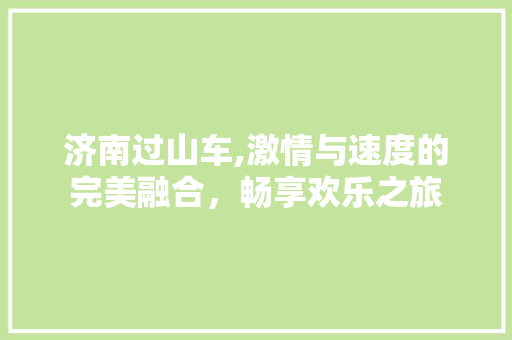 济南过山车,激情与速度的完美融合，畅享欢乐之旅