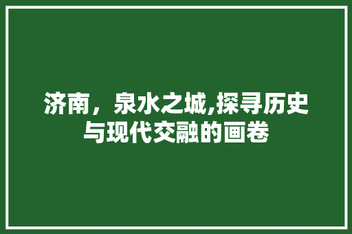 济南，泉水之城,探寻历史与现代交融的画卷