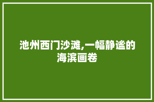 池州西门沙滩,一幅静谧的海滨画卷