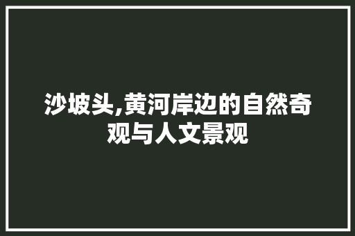 沙坡头,黄河岸边的自然奇观与人文景观