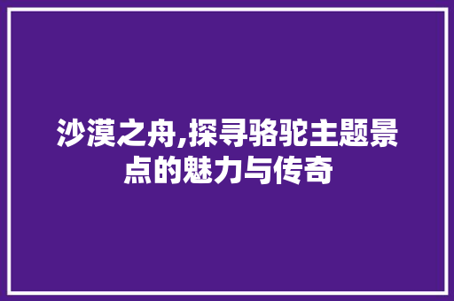 沙漠之舟,探寻骆驼主题景点的魅力与传奇