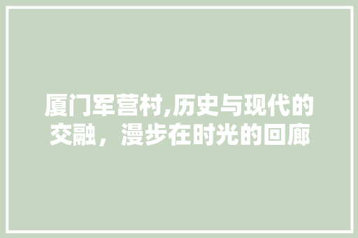 厦门军营村,历史与现代的交融，漫步在时光的回廊