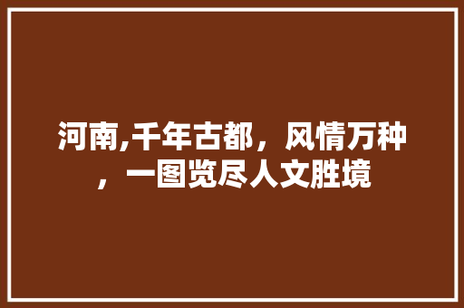 河南,千年古都，风情万种，一图览尽人文胜境  第1张