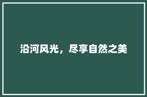 沿河风光，尽享自然之美