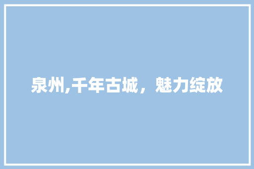 泉州,千年古城，魅力绽放  第1张