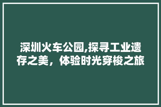 深圳火车公园,探寻工业遗存之美，体验时光穿梭之旅