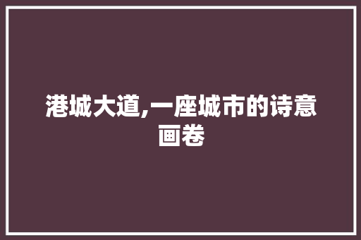 港城大道,一座城市的诗意画卷  第1张