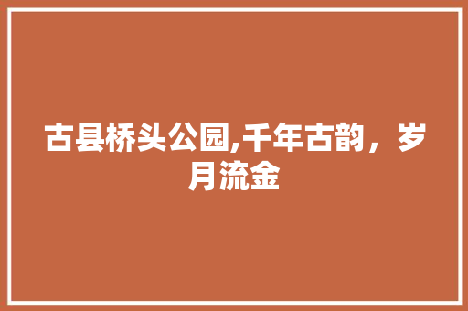 古县桥头公园,千年古韵，岁月流金  第1张