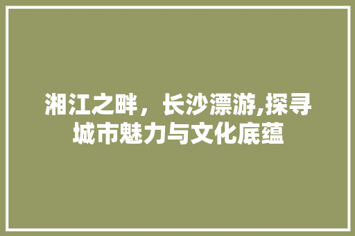 湘江之畔，长沙漂游,探寻城市魅力与文化底蕴  第1张