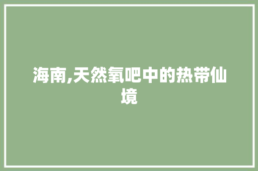 海南,天然氧吧中的热带仙境  第1张