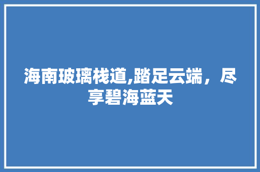海南玻璃栈道,踏足云端，尽享碧海蓝天  第1张