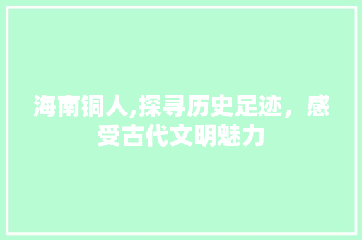 海南铜人,探寻历史足迹，感受古代文明魅力  第1张