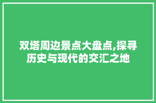 双塔周边景点大盘点,探寻历史与现代的交汇之地  第1张