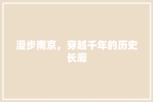 漫步南京，穿越千年的历史长廊  第1张