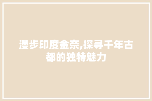 漫步印度金奈,探寻千年古都的独特魅力