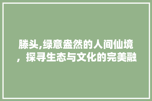 滕头,绿意盎然的人间仙境，探寻生态与文化的完美融合  第1张