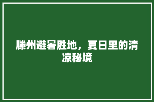 滕州避暑胜地，夏日里的清凉秘境  第1张