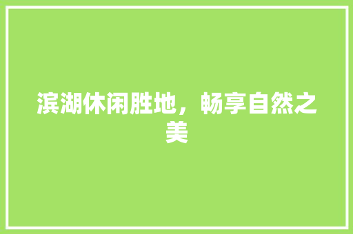 滨湖休闲胜地，畅享自然之美