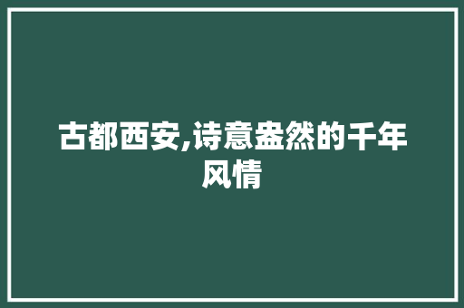 古都西安,诗意盎然的千年风情  第1张