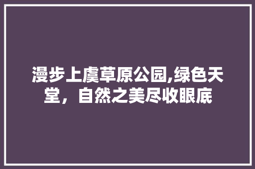 漫步上虞草原公园,绿色天堂，自然之美尽收眼底  第1张