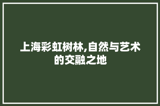 上海彩虹树林,自然与艺术的交融之地