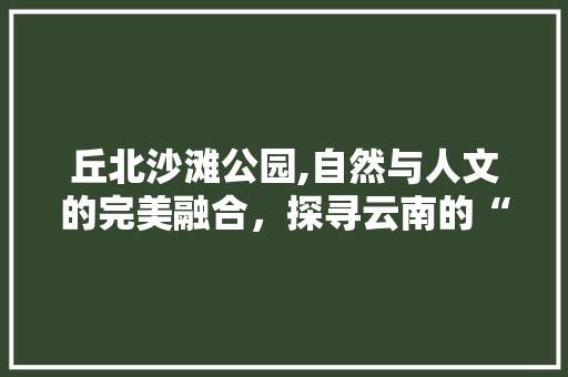 丘北沙滩公园,自然与人文的完美融合，探寻云南的“塞外江南”