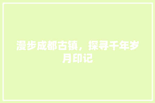 漫步成都古镇，探寻千年岁月印记  第1张