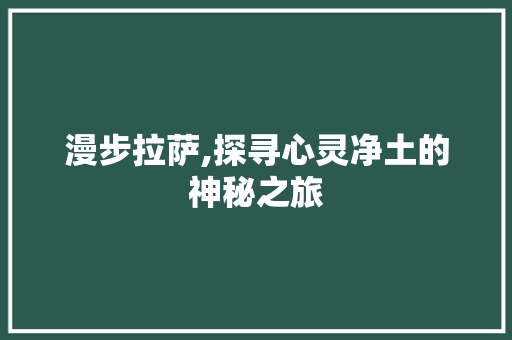 漫步拉萨,探寻心灵净土的神秘之旅