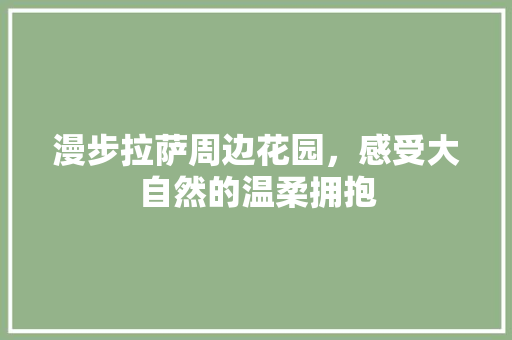 漫步拉萨周边花园，感受大自然的温柔拥抱