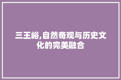 三王峪,自然奇观与历史文化的完美融合  第1张