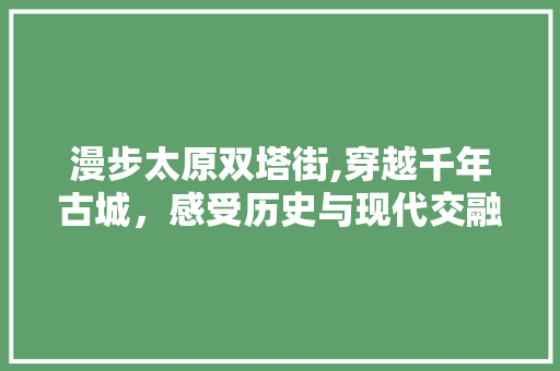 漫步太原双塔街,穿越千年古城，感受历史与现代交融的韵味