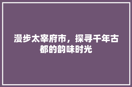 漫步太宰府市，探寻千年古都的韵味时光  第1张