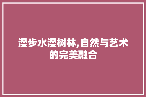 漫步水漫树林,自然与艺术的完美融合