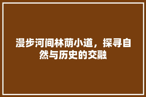 漫步河间林荫小道，探寻自然与历史的交融  第1张