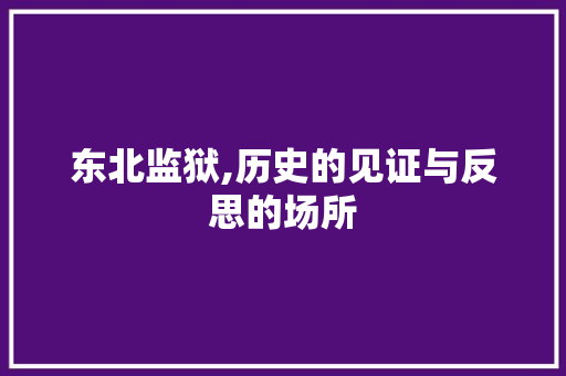 东北监狱,历史的见证与反思的场所