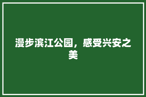 漫步滨江公园，感受兴安之美