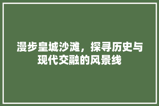 漫步皇城沙滩，探寻历史与现代交融的风景线