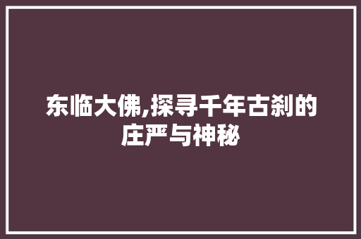 东临大佛,探寻千年古刹的庄严与神秘  第1张