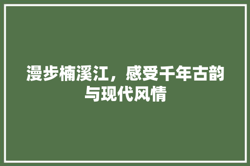 漫步楠溪江，感受千年古韵与现代风情