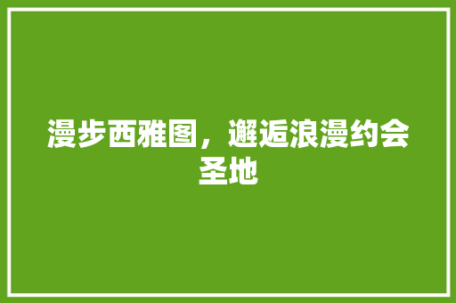 漫步西雅图，邂逅浪漫约会圣地