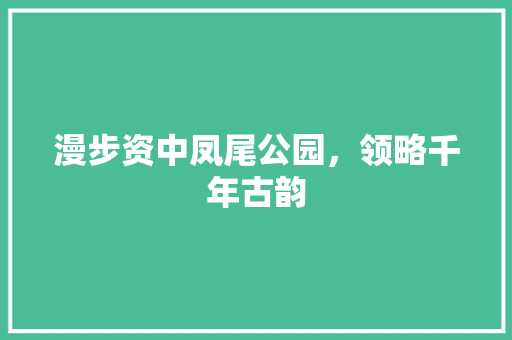 漫步资中凤尾公园，领略千年古韵