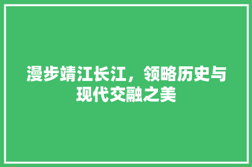 漫步靖江长江，领略历史与现代交融之美