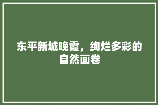 东平新城晚霞，绚烂多彩的自然画卷