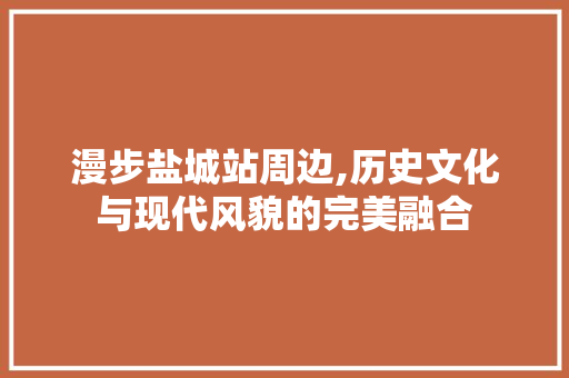 漫步盐城站周边,历史文化与现代风貌的完美融合