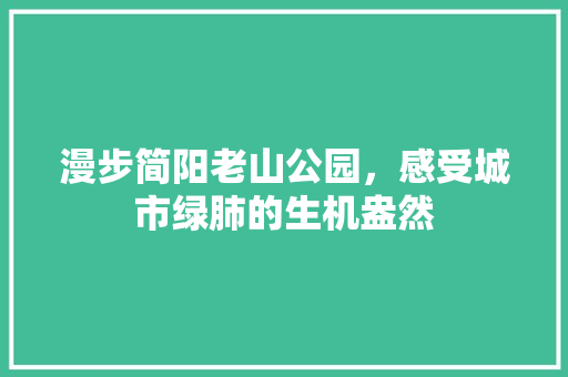 漫步简阳老山公园，感受城市绿肺的生机盎然