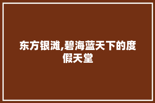 东方银滩,碧海蓝天下的度假天堂