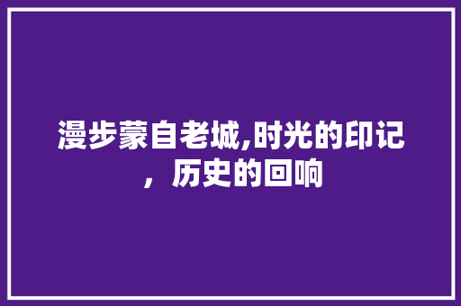 漫步蒙自老城,时光的印记，历史的回响