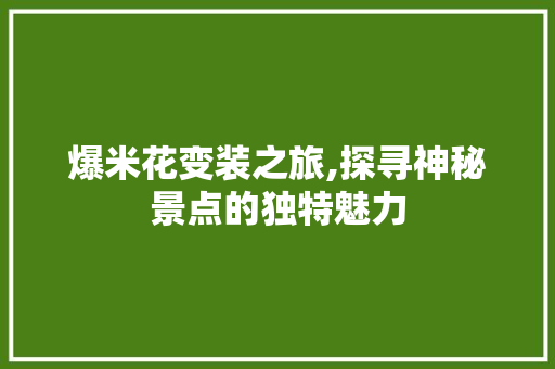 爆米花变装之旅,探寻神秘景点的独特魅力